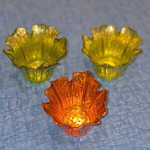 Fall Candle Holders - set of 3 - Orange And Green